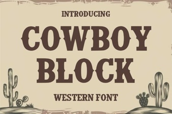 Cowboy Block Font: Bold Western Style for Creative Projects
